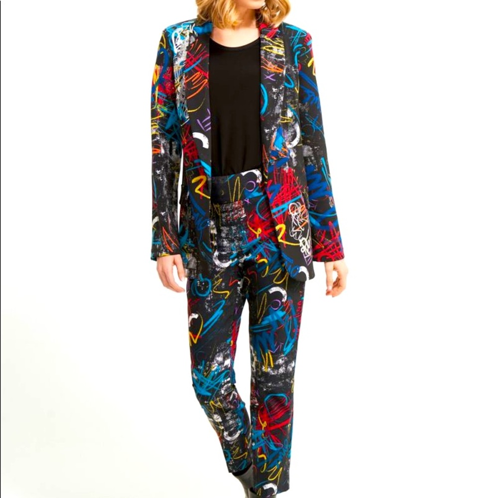 BNWOT Joseph Ribkoff Black/Multi Blazer